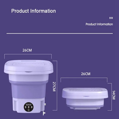 8L Portable Foldable Mini Washing Machine for Socks, Underwear, and Panties with Spinning Dry Function - Available in 3 Models