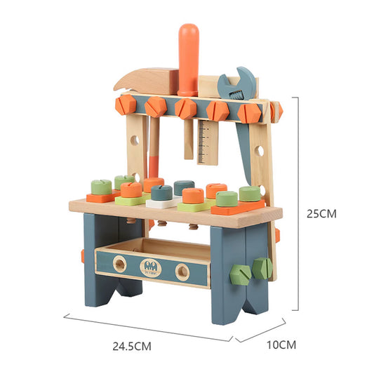 Multifunctional Wooden Tool Bench Play Set for Children Aged 3-5 - Ideal DIY Repair Kit for Boys and Girls