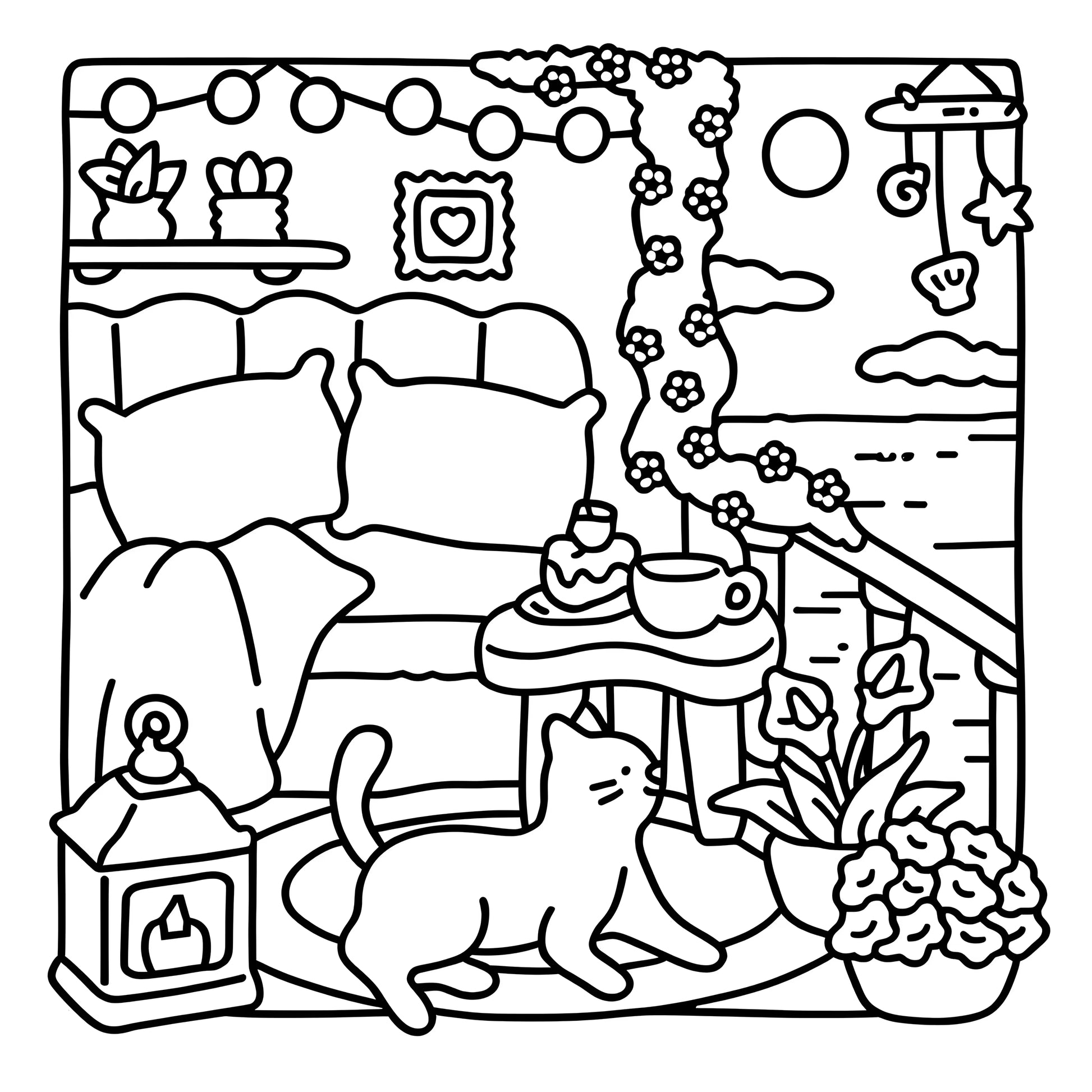 CAT MOMENTS: A Bold and Easy Patterns Coloring Book for Adults - Ideal Gift for Celebrations and Birthdays