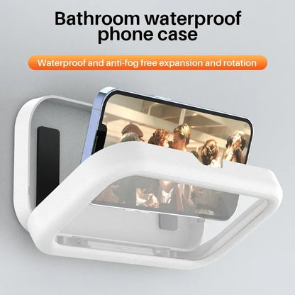Adjustable Waterproof Wall-Mounted Cell Phone Holder for Shower and Bathroom Use - Compatible with All Smartphones