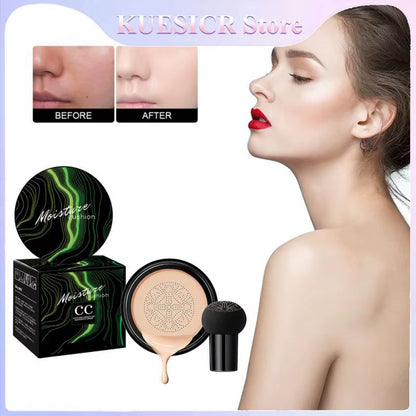 Mushroom Head Air Cushion CC Cream - Natural Moisturizing Foundation and Concealer for Oil-Control and Whitening