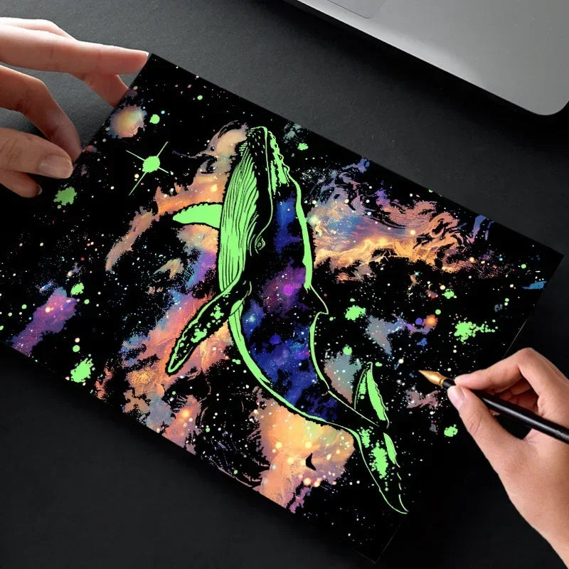 4-Piece Set of DIY Luminous Scratch Art Kits - Colorful Creative Painting Educational Toys Gift