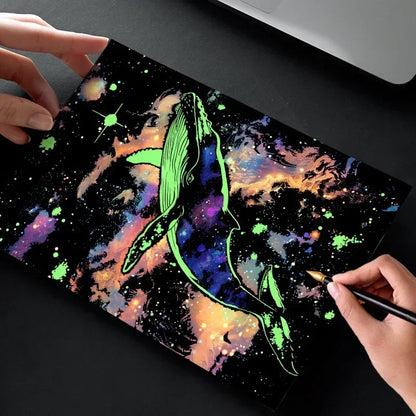 4-Piece Set of DIY Luminous Scratch Art Kits - Colorful Creative Painting Educational Toys Gift