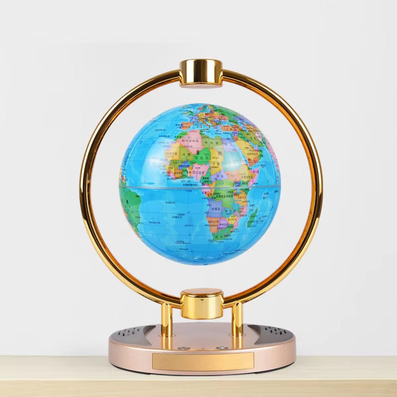 Innovative Bluetooth Speaker with Magnetic Suspension and Luminescent Rotating Globe - 6-Inch Decorative Gift