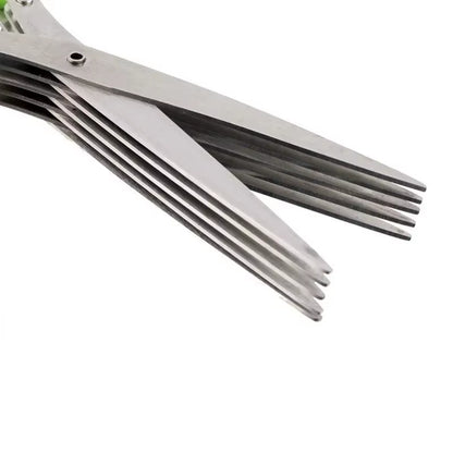 Professional Multi-Functional Stainless Steel Kitchen Scissors with 3-5 Layer Design for Efficient Cutting and Chopping of Peppers, Scallions, and Laver
