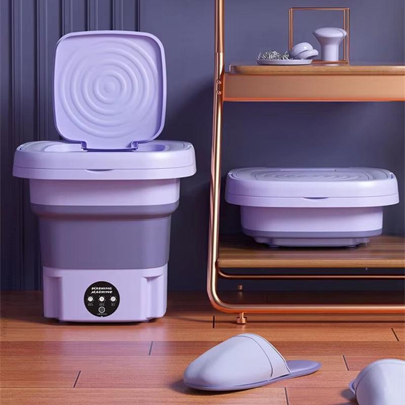 8L Portable Foldable Mini Washing Machine for Socks, Underwear, and Panties with Spinning Dry Function - Available in 3 Models