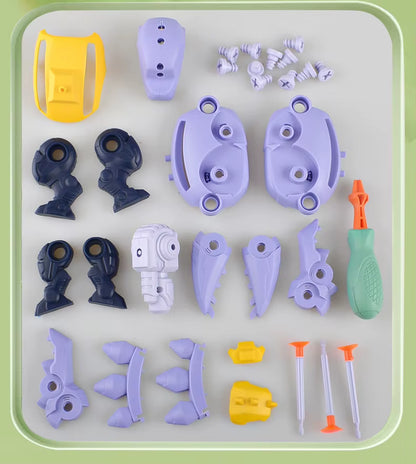 Children's 3D Dinosaur Puzzle Toy with Press-to-Fire Bullet Mechanism and DIY Detachable Assembly