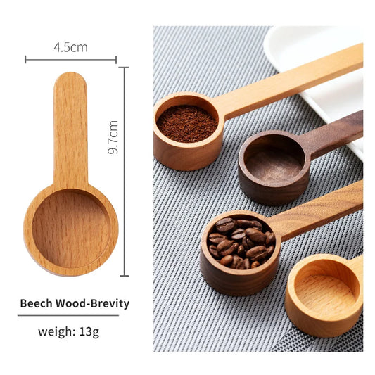 Black Walnut Wooden Dessert Spoon - Tableware for Coffee, Honey, Sugar, and Spice Measurement