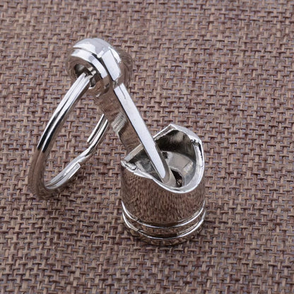Car Engine Piston Style Keychain Key Ring Creative Metal Piston Model Keyring Keyfob Key Pendant Keychain Decor Car Accessories