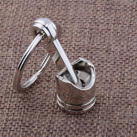 Car Engine Piston Style Keychain Key Ring Creative Metal Piston Model Keyring Keyfob Key Pendant Keychain Decor Car Accessories