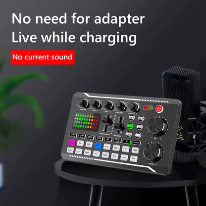 F998 Professional Multifunctional Audio Mixer and Sound Card Kit for Recording and Mixing on Phone and PC