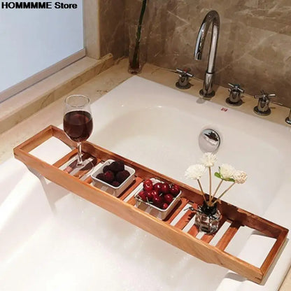Bamboo Multi-Functional Anti-Skid Bathtub Shelf and Spa Tray