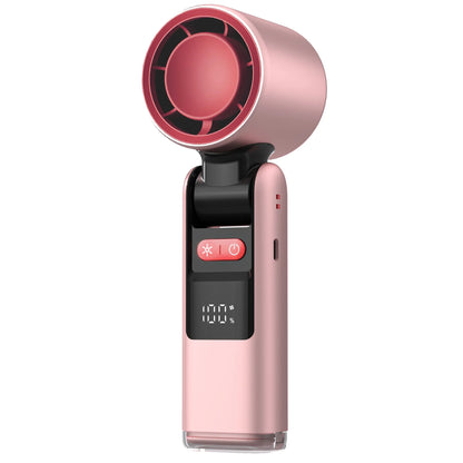 100 Turbos Chilled Ice Sensation Mini Turbo Speed Fan with USB Power and Digital Display for Outdoor Camping, Office, and Dorm Use