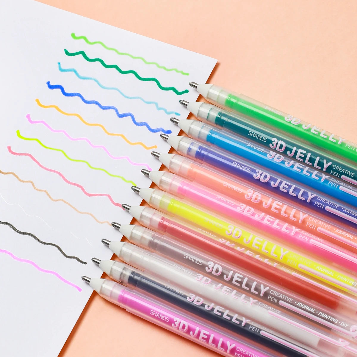 3D Jelly Highlighter Pens Set (6/12 Pcs) for Creative Art, DIY Projects, and Stationery Supplies for Students and Adults