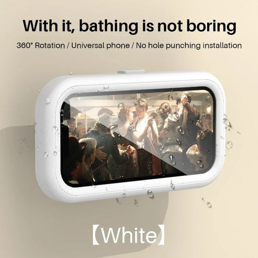 Adjustable Waterproof Wall-Mounted Cell Phone Holder for Shower and Bathroom Use - Compatible with All Smartphones