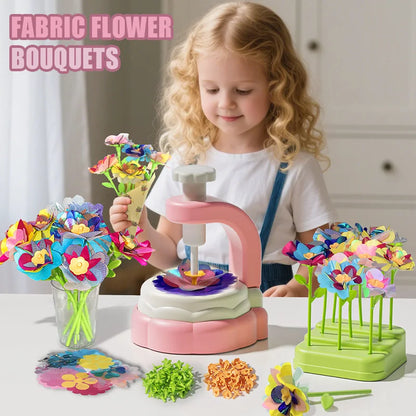 Fabric Flower Bouquet DIY Craft Kit for Kids - Handmade Floral Toys for Girls, Perfect Christmas or Birthday Gift
