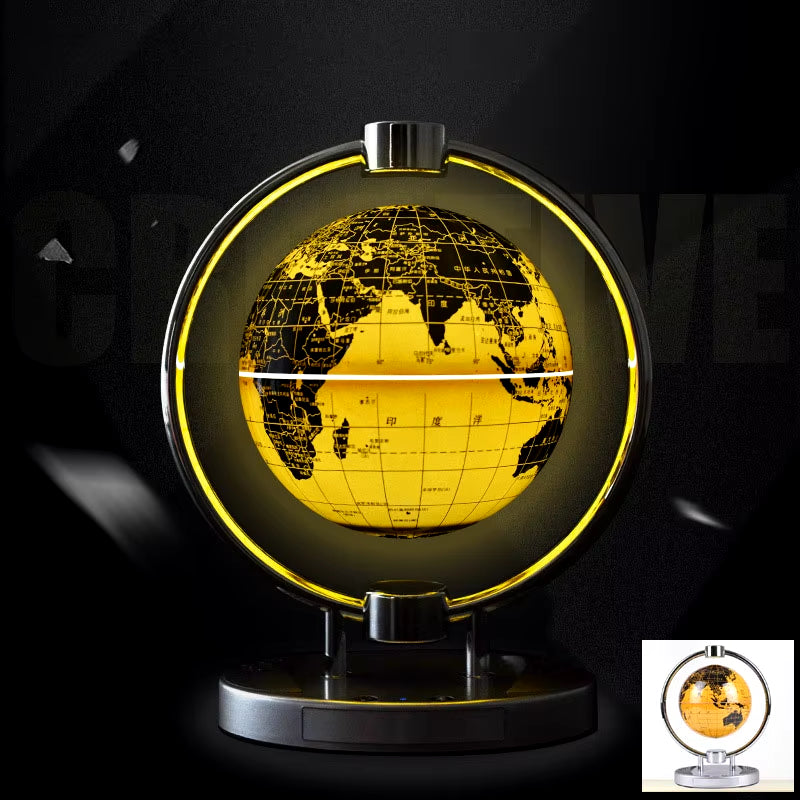 Innovative Bluetooth Speaker with Magnetic Suspension and Luminescent Rotating Globe - 6-Inch Decorative Gift