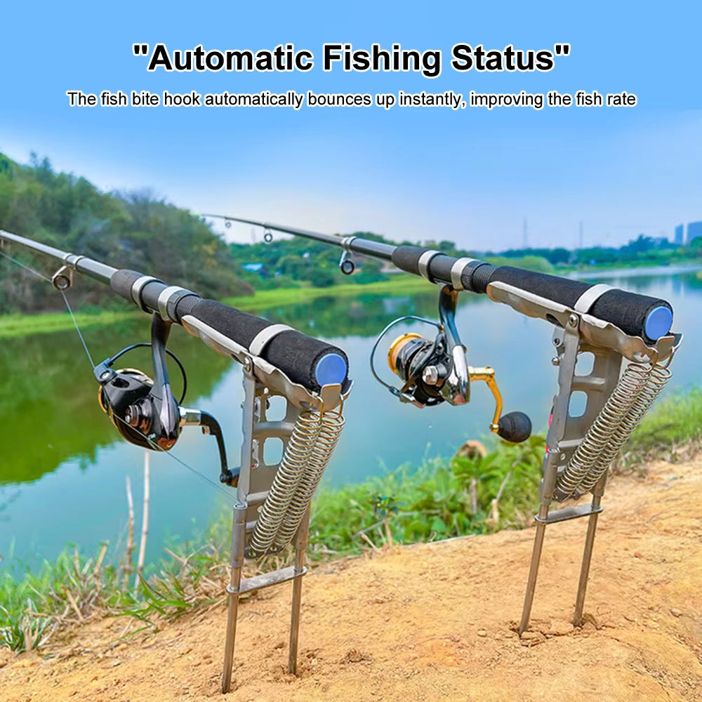 Automatic Folding Fishing Rod Holder for Lakes, Ponds, Rivers, and Streams