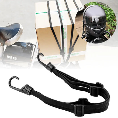 Helmet Rope Highly Elastic Luggage Binding Cord Motorcycles Strength Retractable Helmet Luggage Elastic Rope Strap with 2 Hooks