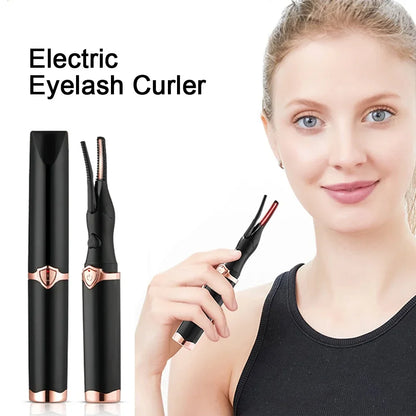 Portable 2-in-1 Heated Eyelash Curler with Long-Lasting Curling Comb Clip, USB Power Supply, and Adjustable 3-Speed Temperature Settings