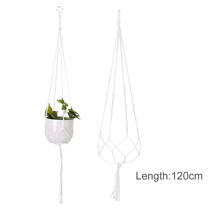 Macrame Hanging Planter - Decorative Wall Plant Holder and Flower Basket for Balcony Décor