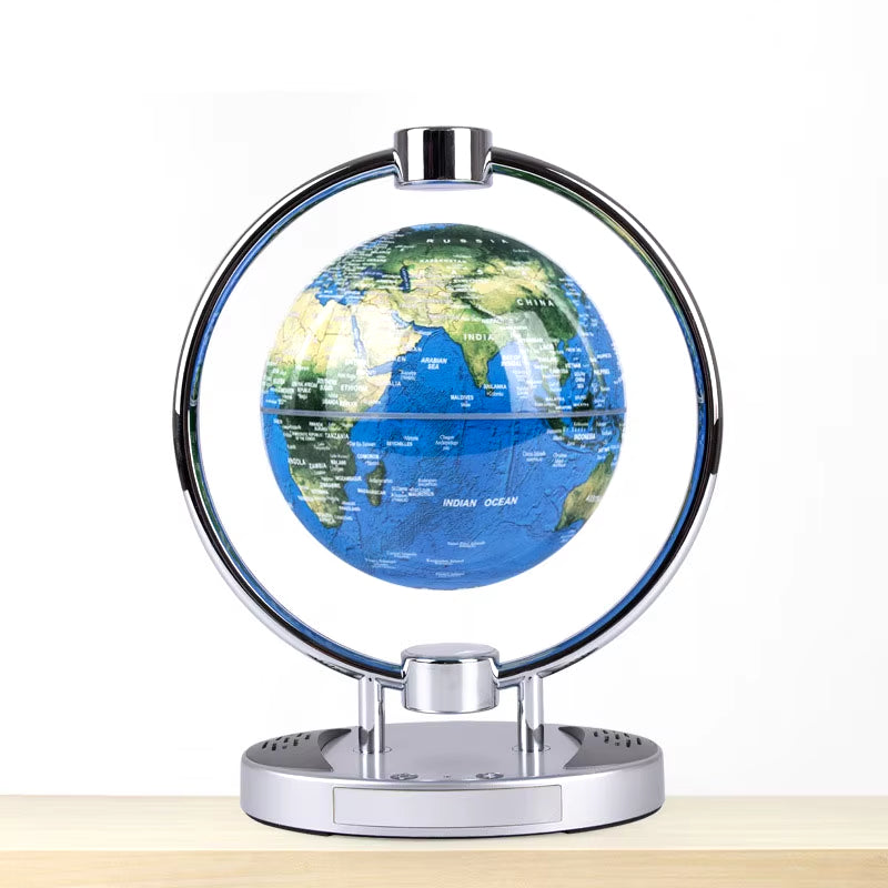 Innovative Bluetooth Speaker with Magnetic Suspension and Luminescent Rotating Globe - 6-Inch Decorative Gift
