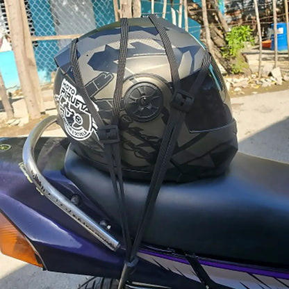 Helmet Rope Highly Elastic Luggage Binding Cord Motorcycles Strength Retractable Helmet Luggage Elastic Rope Strap with 2 Hooks