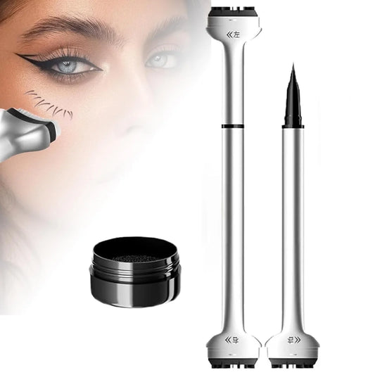 2-in-1 Waterproof and Sweatproof Lower Lash Stamp with Reusable Eyelash Stamp and Individual Liquid Eyeliner Set