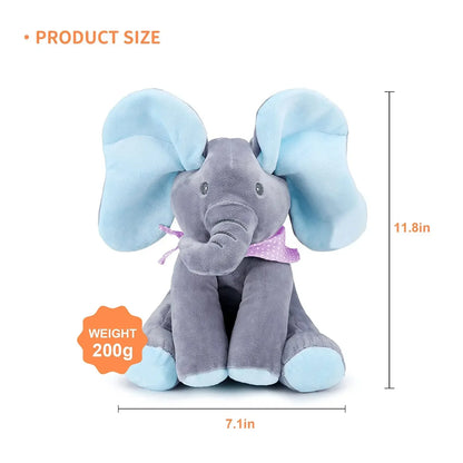 Animated Plush Singing Elephant Toy with Moving Ears - Adorable Stuffed Animal for Babies