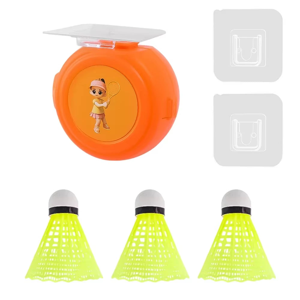 Self-Adhesive Elastic Badminton Trainer Set, Solo Badminton Training Device Badminton Single Player Rebound Practice Swing Adult