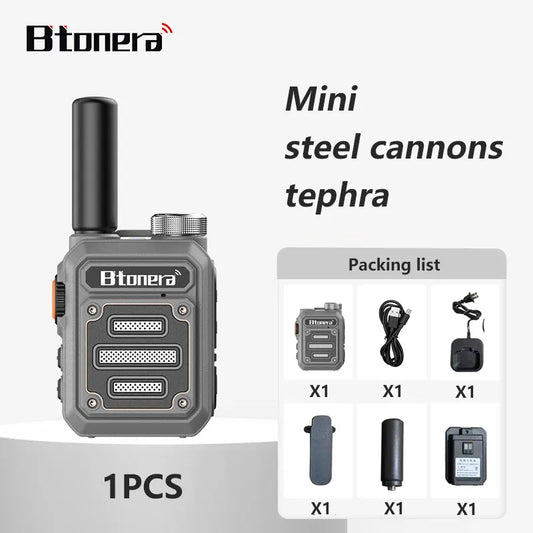 BT-330 Mini PMR 446 Two-Way Radio Walkie Talkie with USB Port - Portable Dual PTT Communication Device for Hunting and Cafés