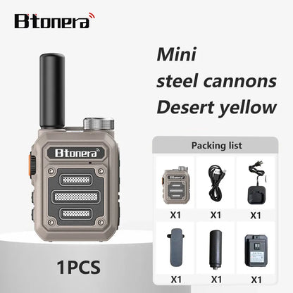 BT-330 Mini PMR 446 Two-Way Radio Walkie Talkie with USB Port - Portable Dual PTT Communication Device for Hunting and Cafés