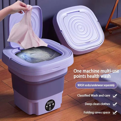 8L Portable Foldable Mini Washing Machine for Socks, Underwear, and Panties with Spinning Dry Function - Available in 3 Models