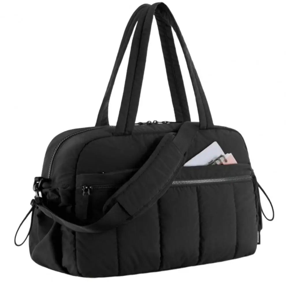 Travel Handbag with Spacious Waterproof PVC Compartment for Wet-Dry Separation, Gym Bag with Five External Pockets and Carry-On Design
