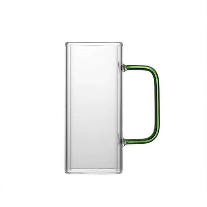 400ml Heat-Resistant Square Glass Cup - Transparent Milk, Coffee, Juice, and Beer Mug for Home and Office Use