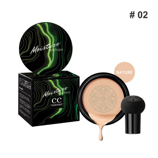 Mushroom Head Air Cushion CC Cream - Natural Moisturizing Foundation and Concealer for Oil-Control and Whitening