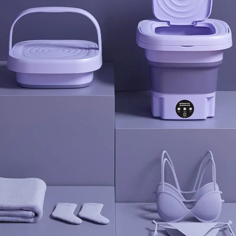 8L Portable Foldable Mini Washing Machine for Socks, Underwear, and Panties with Spinning Dry Function - Available in 3 Models