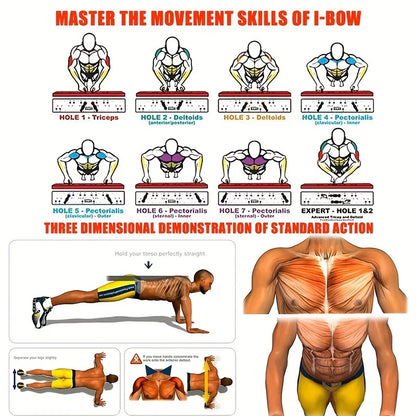 Portable Multifunctional Push-Up Board Set - Foldable Fitness Equipment for Comprehensive Chest, Abdomen, Arms, and Back Training