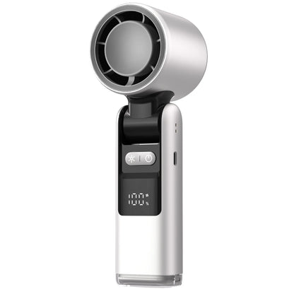 100 Turbos Chilled Ice Sensation Mini Turbo Speed Fan with USB Power and Digital Display for Outdoor Camping, Office, and Dorm Use