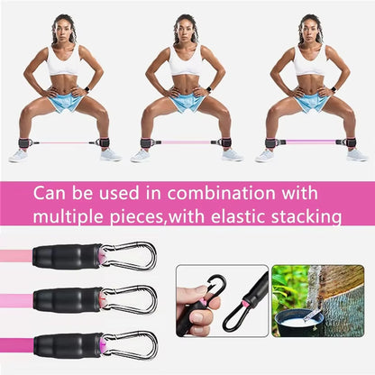 Professional Resistance Band Set with Ankle Straps for Fitness and Yoga - Elastic Exercise Equipment for Men and Women