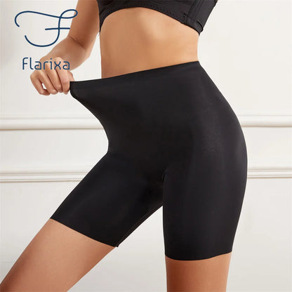 Seamless High-Waist Tummy Control Boyshorts for Women - Ice Silk Hip Lift Underwear