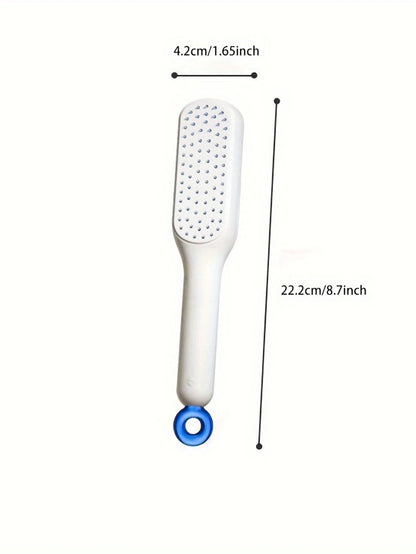 Self-Cleaning Anti-Static Retractable Hair Comb with Massage Function and Safety Airbag Design
