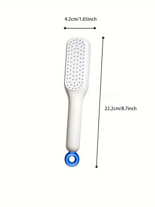 Self-Cleaning Anti-Static Retractable Hair Comb with Massage Function and Safety Airbag Design