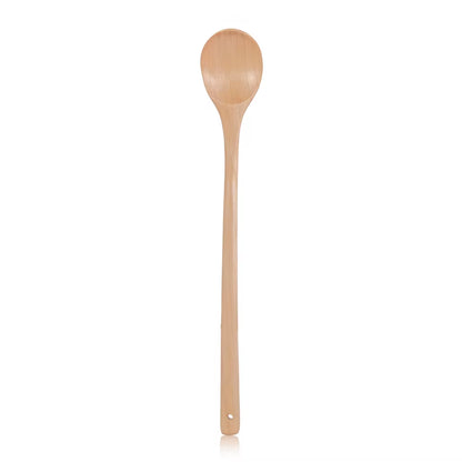 Natural Wooden Large Soup Ladle with Long Handle - Versatile Cooking Scoop for Ramen, Rice, and Catering Tableware