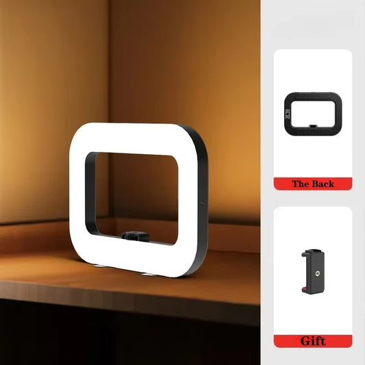 Rechargeable Handheld Ring LED Fill Light for Mobile Phone Live Broadcasting and Desktop Photography