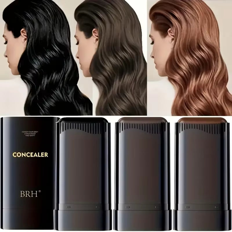 Hair Color Touch-Up Stick - Temporary Coverage for Gray Roots, Available in 3 Shades, Plant-Based Formula