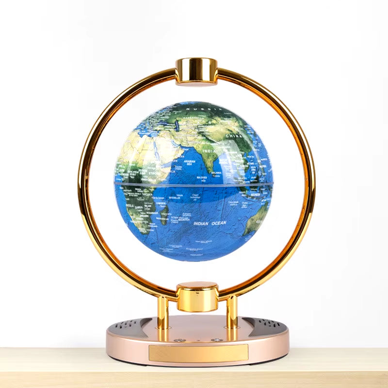 Innovative Bluetooth Speaker with Magnetic Suspension and Luminescent Rotating Globe - 6-Inch Decorative Gift