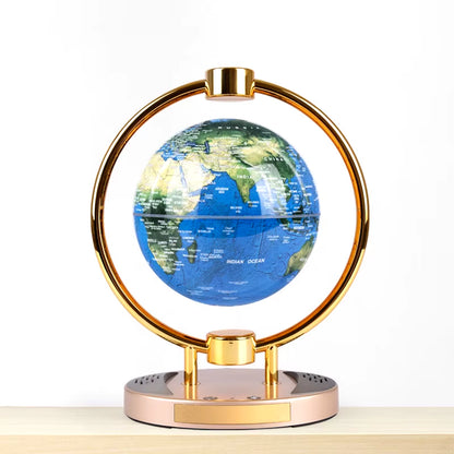Innovative Bluetooth Speaker with Magnetic Suspension and Luminescent Rotating Globe - 6-Inch Decorative Gift